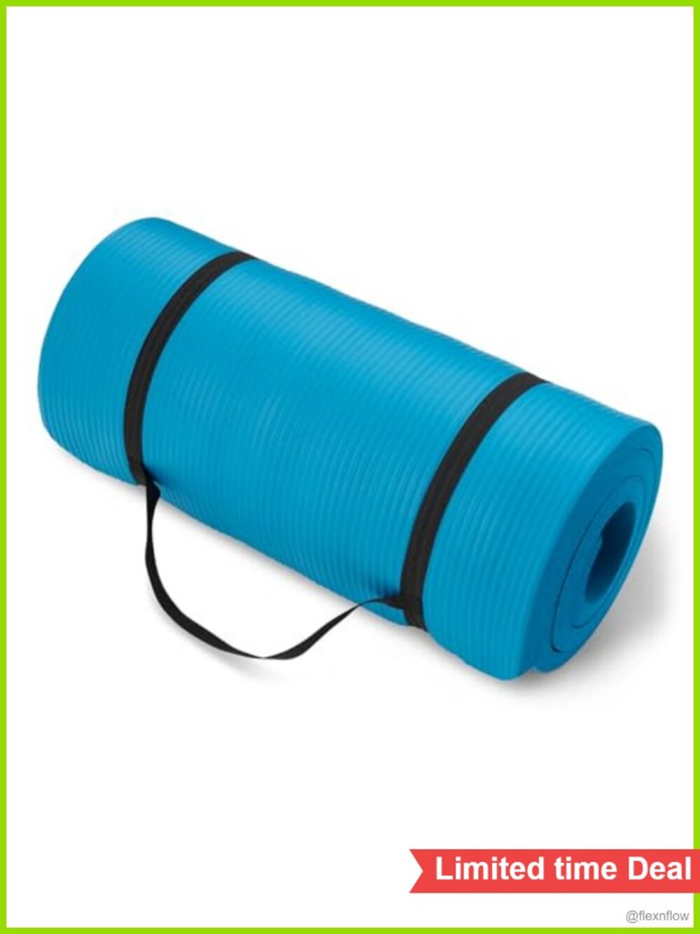 Extra Thick 1-Inch Memory Foam Yoga Mat Non-Slip Exercise Mat with Strap
